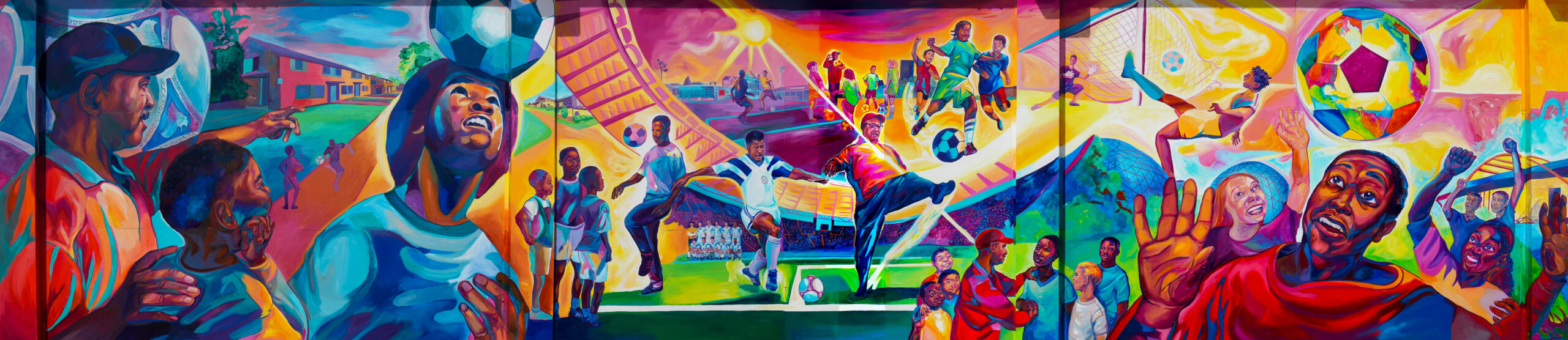 The completed mural located at Jimmy Banks Memorial Staidum
