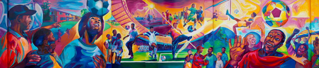 The completed Jimmy Banks mural, unveiled on June 9 at Jimmy Banks Memorial Stadium