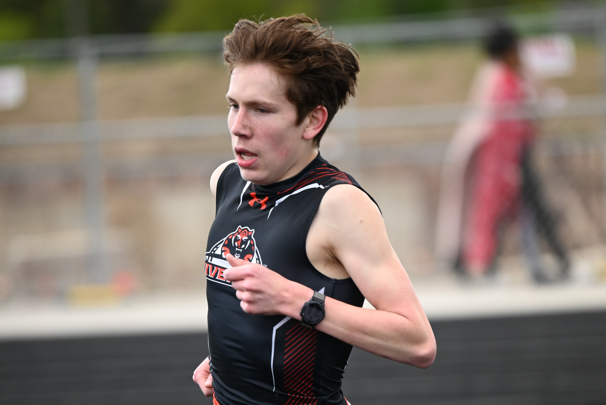 Noah Albarran of Riverside competed in the state track & field tournament last weekend