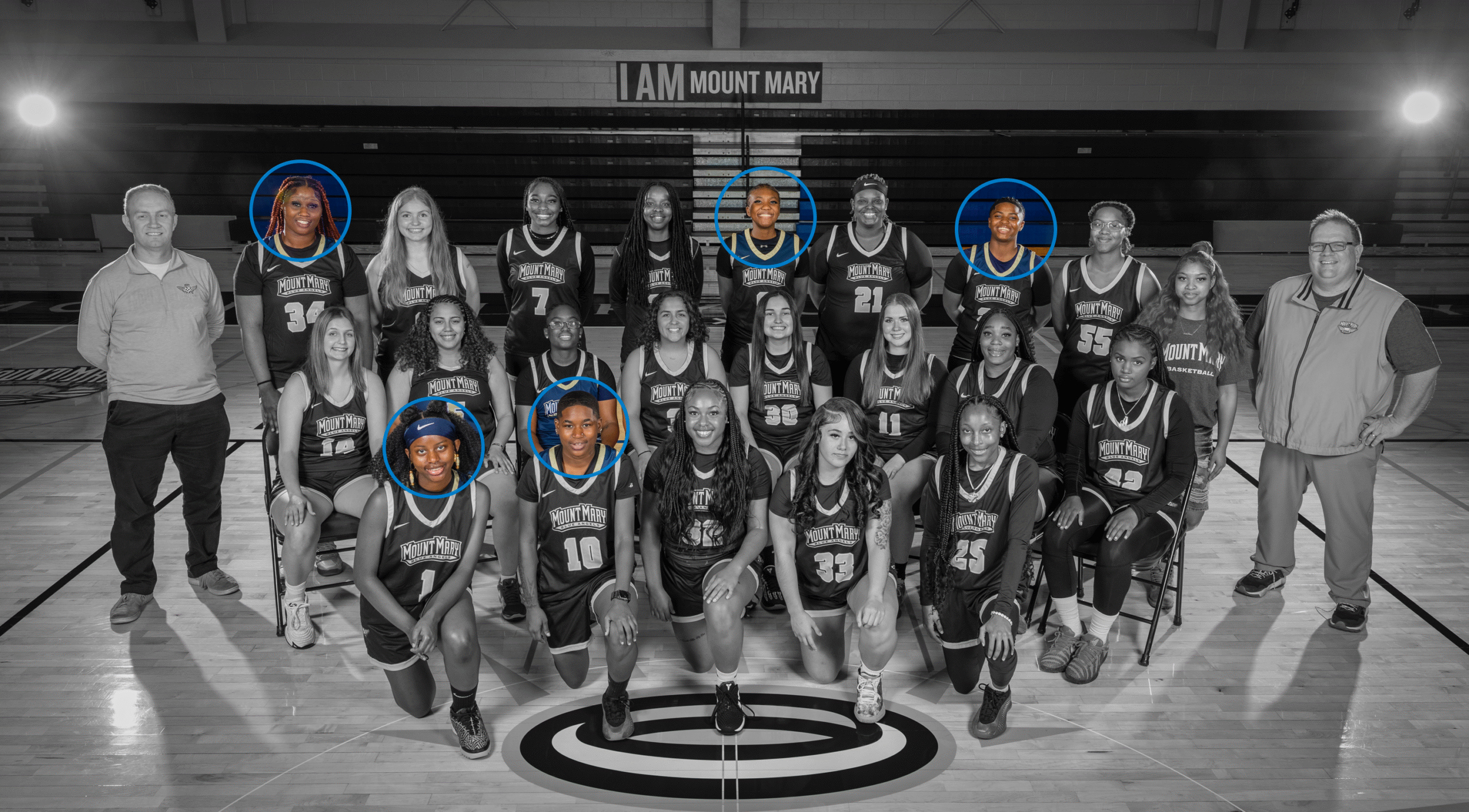 Five former MCC student-athletes have united under one Blue Angels banner on the Mount Mary University women's basketball team.