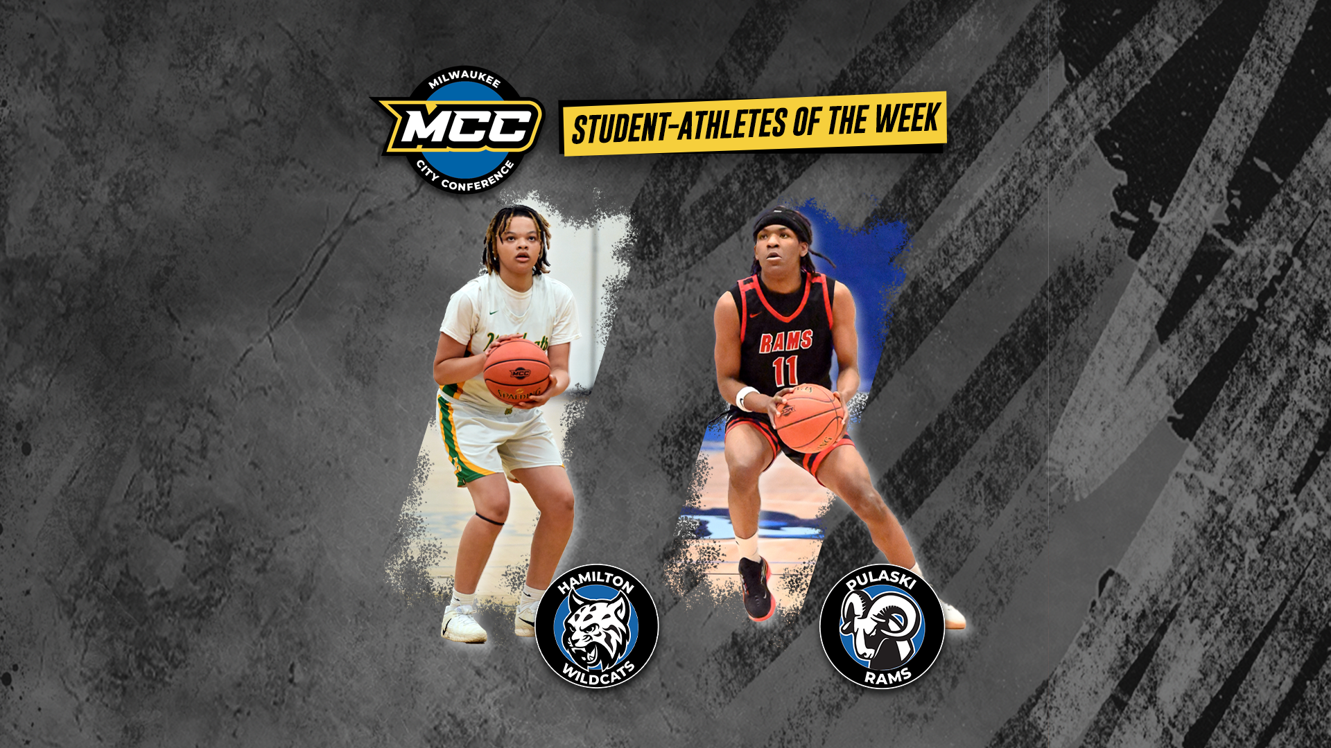 Darrian James-Allen (Pulaski High School) and Jessiah Collins (Hamilton High School) were named the Milwaukee City Conference Student-Athletes of the Week for the week of Jan 25-31.