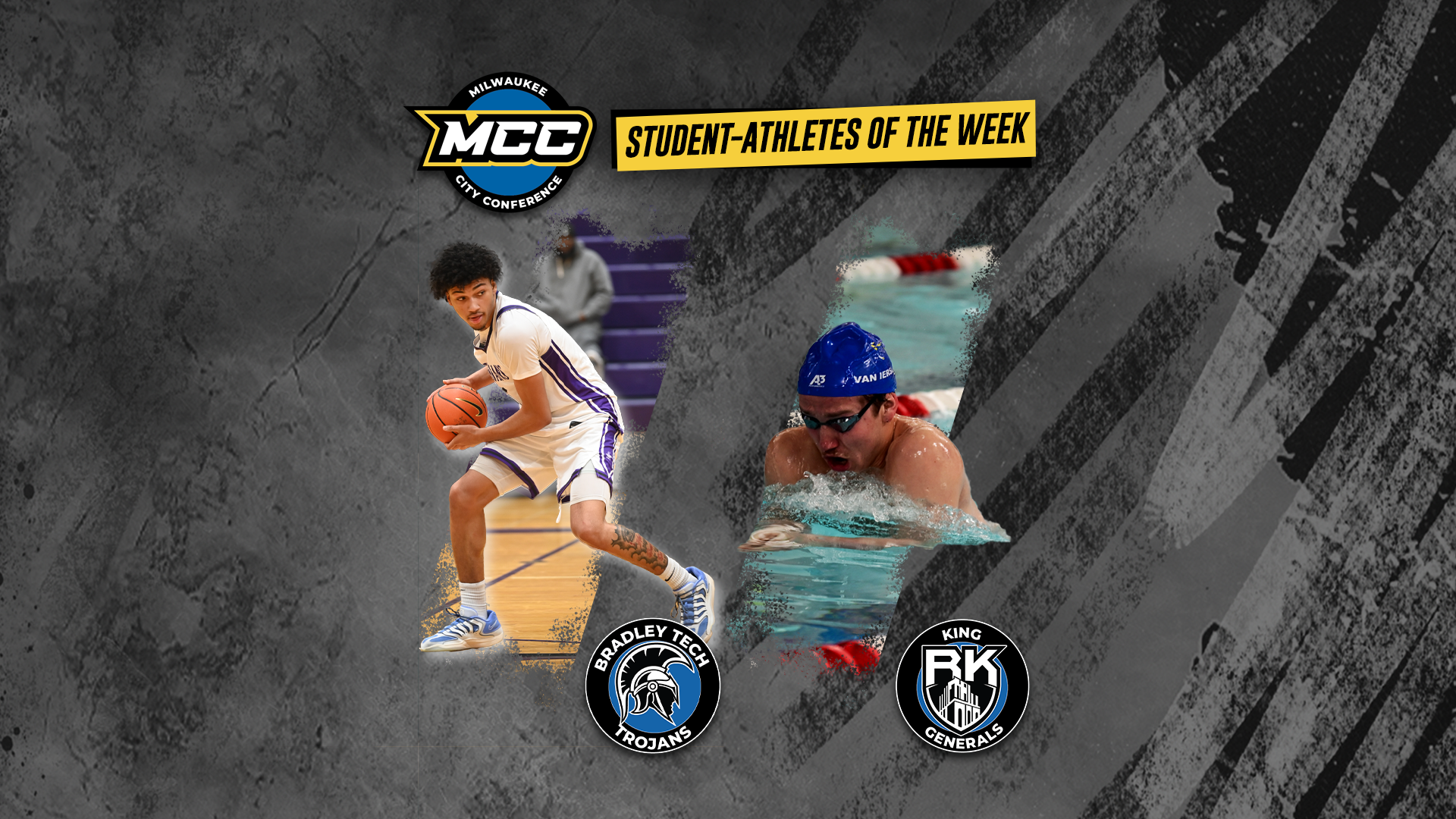 King’s Van Iersel and Bradley Tech’s Smith MCC Student-Athletes of the Week (Feb. 9)