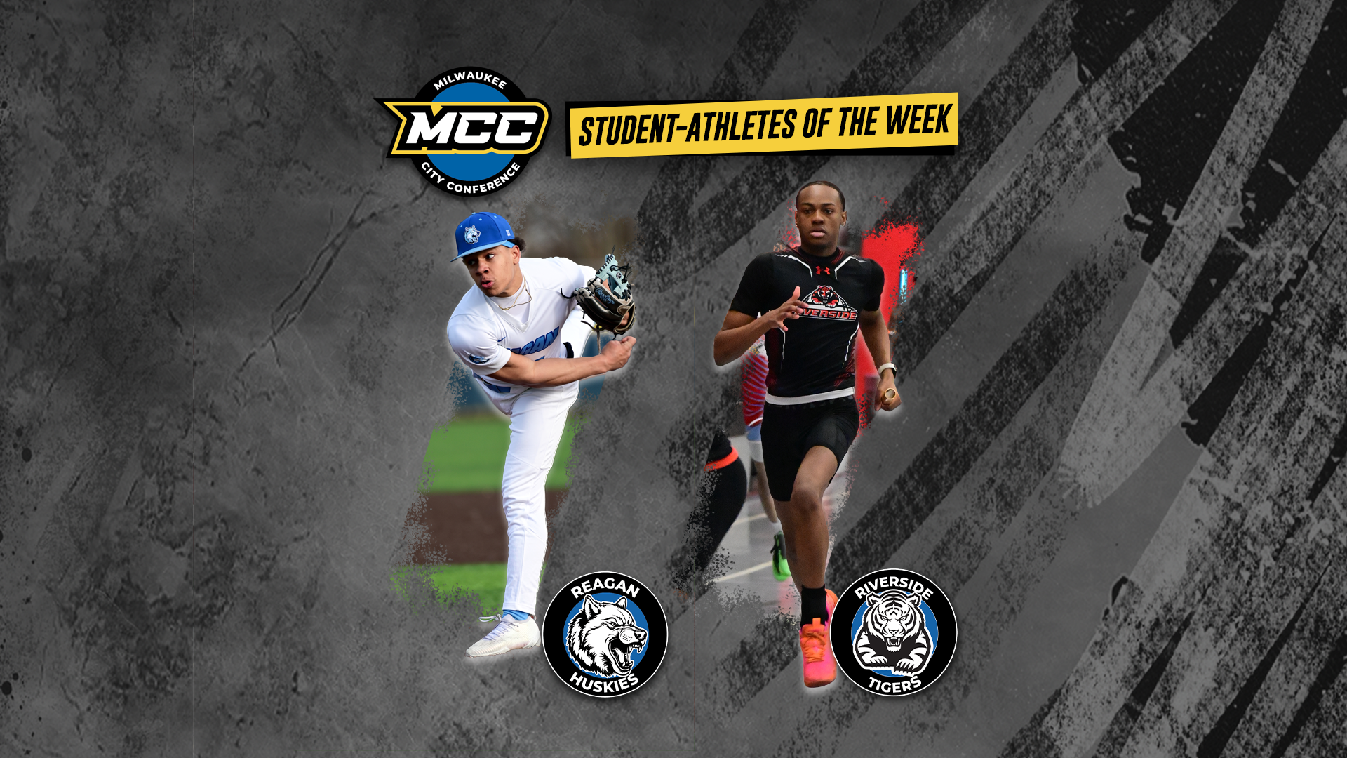 Ahmad Robinson (Riverside Univ. High School) and Kevin Wright (Reagan High School) were named the Milwaukee City Conference Student-Athletes of the Week for the week of April 29 - May 2.