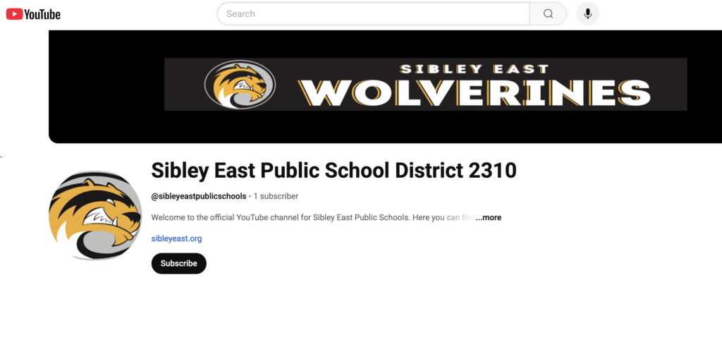 YouTube Sibley East Public Schools Page