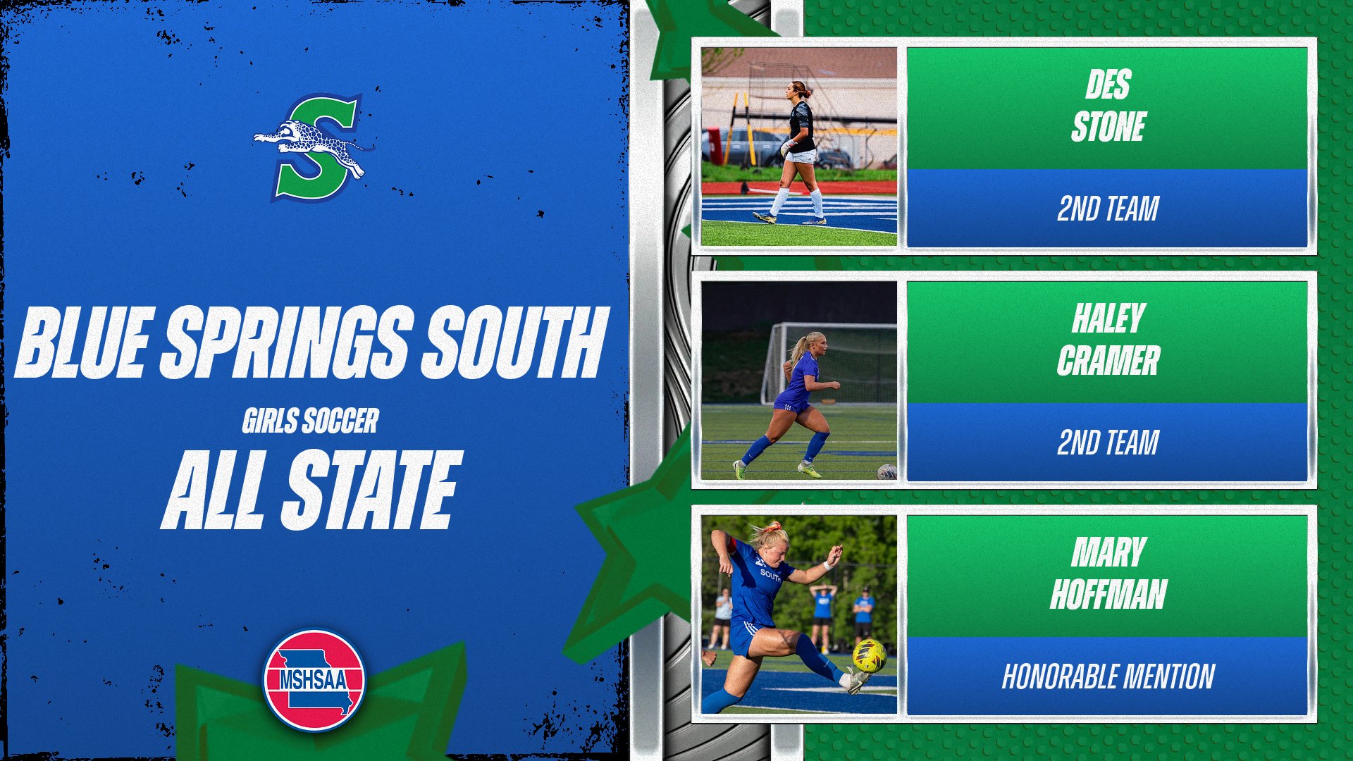 Blue Springs South Girls Soccer All State.