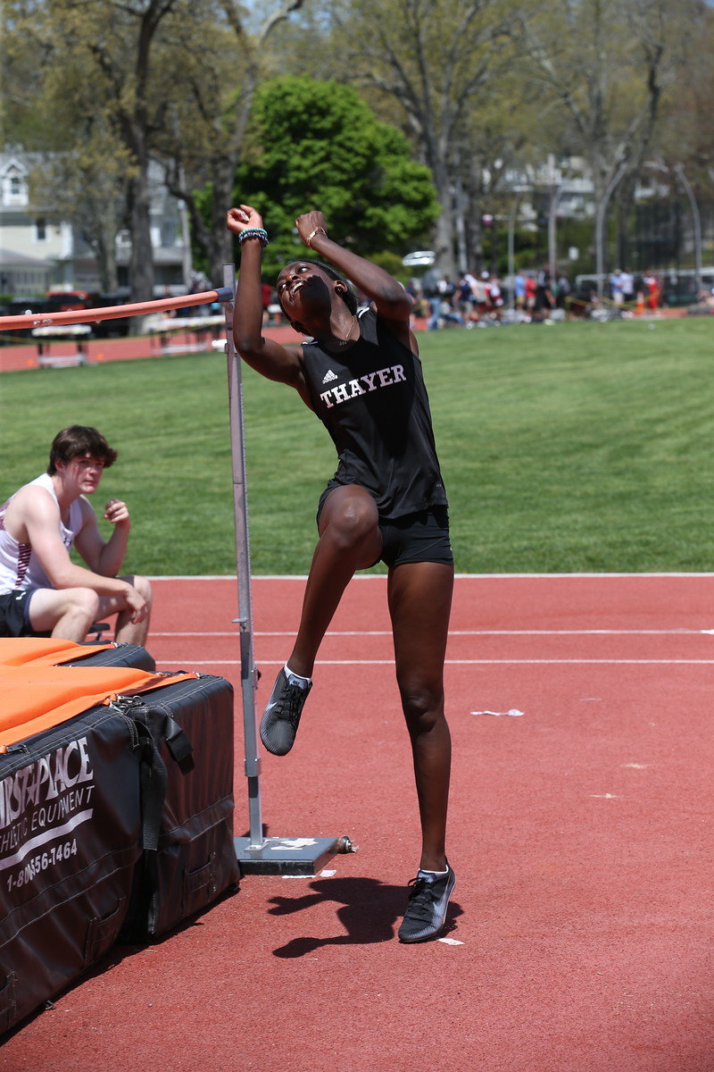 Elle Grant '25 wins the high jump event, jumping to 5' 2''.
