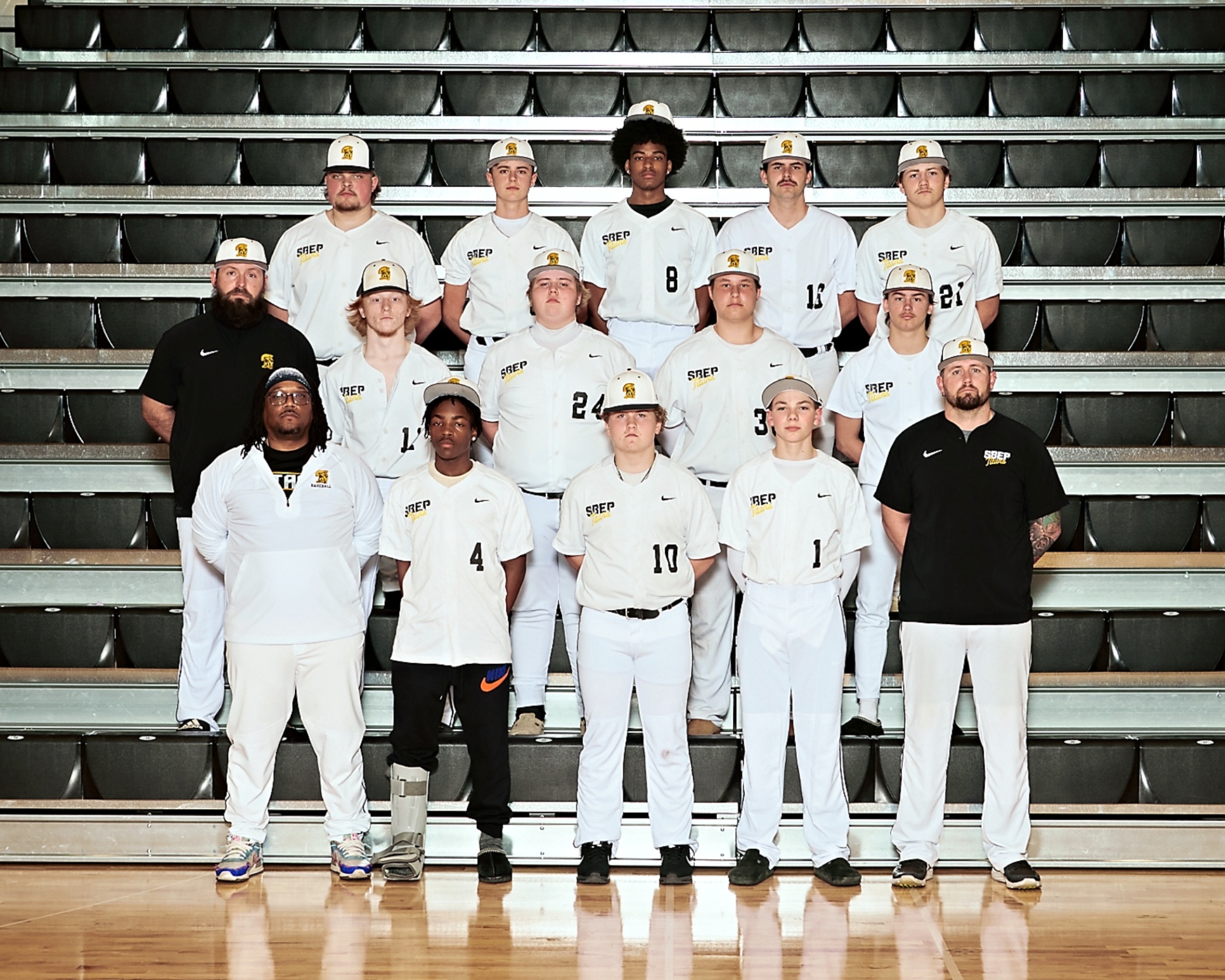 The SBEP baseball team poses for a photo.