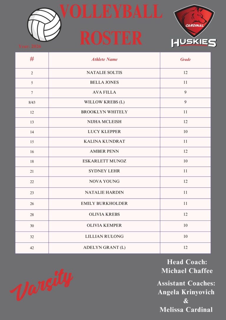 Varsity Volleyball Roster