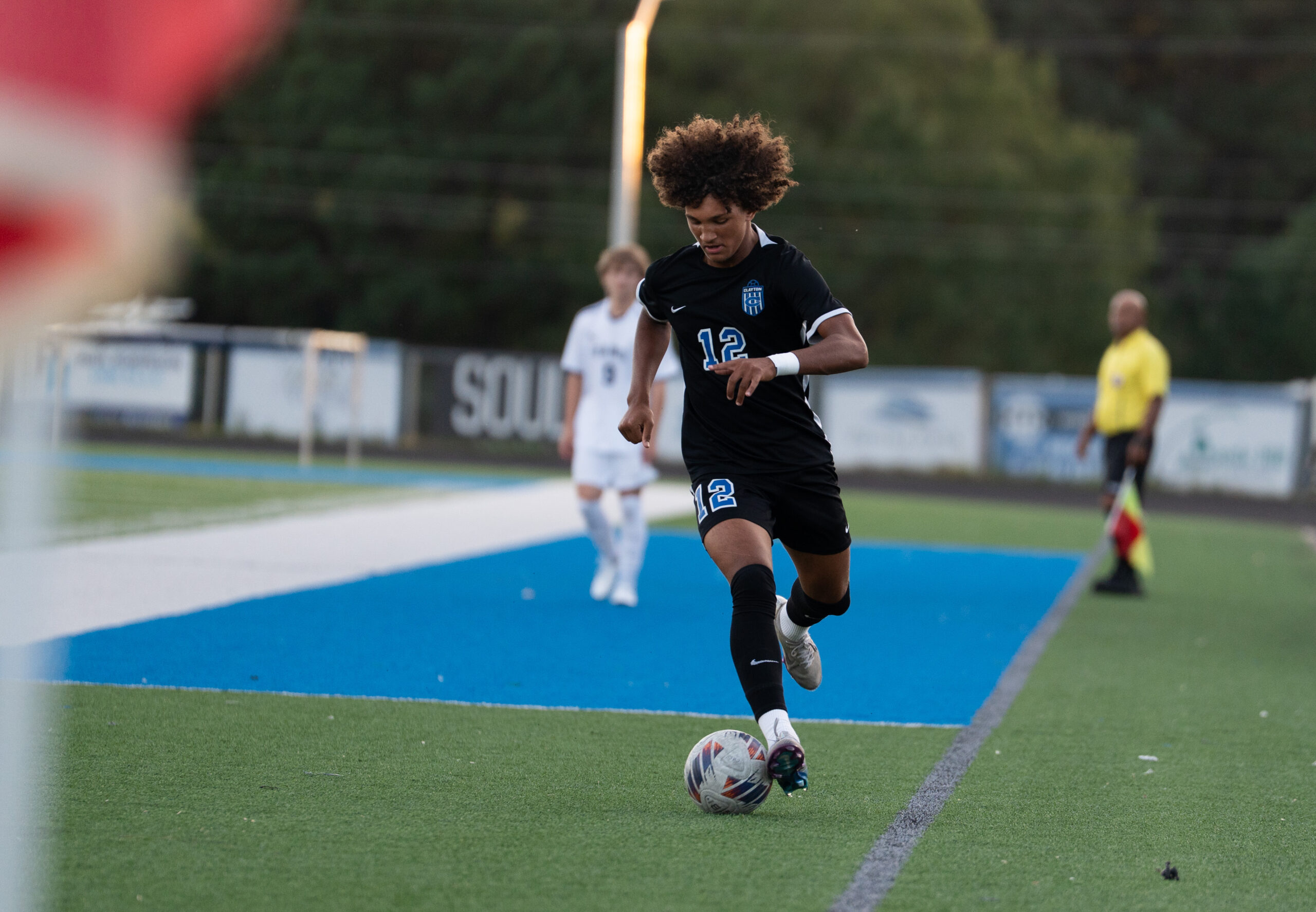 Tavalis Parker (12) of Clayton. Clayton’s boys soccer team defeated Cleveland 1-0 on Monday, Oct. 6, 2025 (Photo: Nick Stevens/National Amateur Sports)