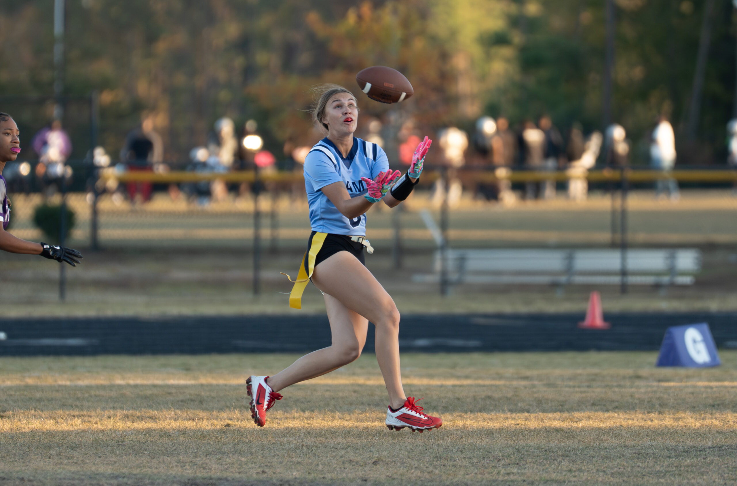 South Garner’s flag football team defeated Cleveland 18-0 in the Greater Neuse River Conference tournament semifinals on Wednesday, Nov. 5, 2025 (Photo: Nick Stevens/National Amateur Sports)