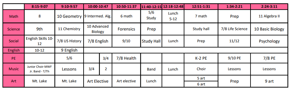 Schedule
