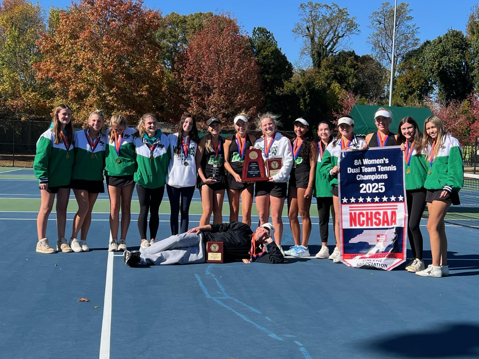 Myers Park wins 8A dual-team girls tennis state championship.