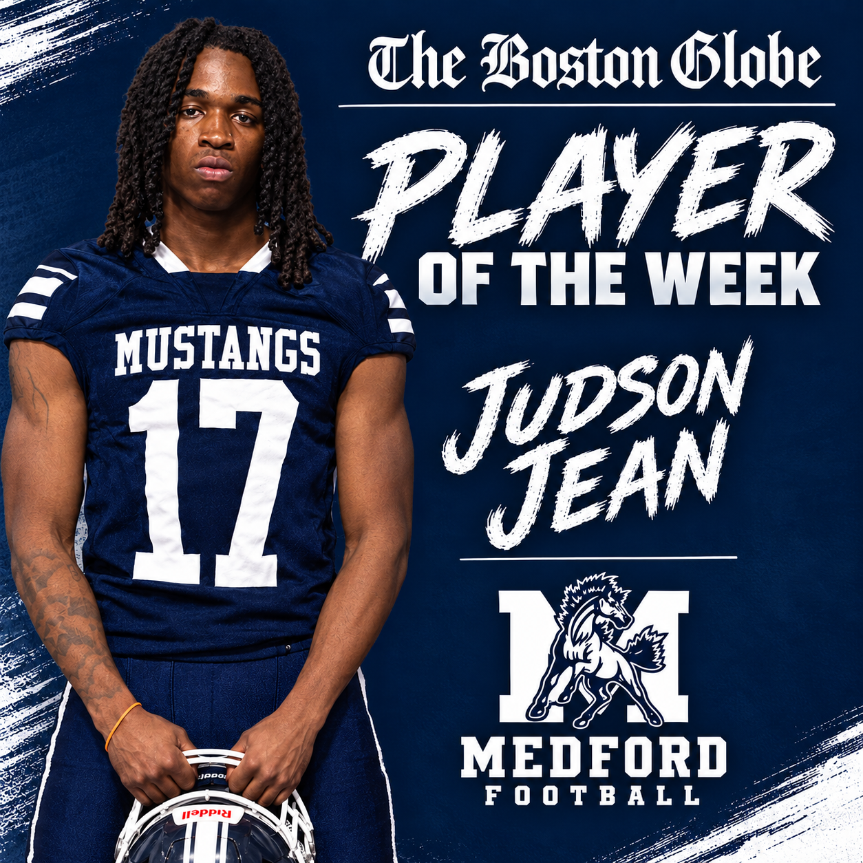 BOSTON GLOBE PLAYER OF THE WEEK JUDSON JEAN | Medford High School (MA)