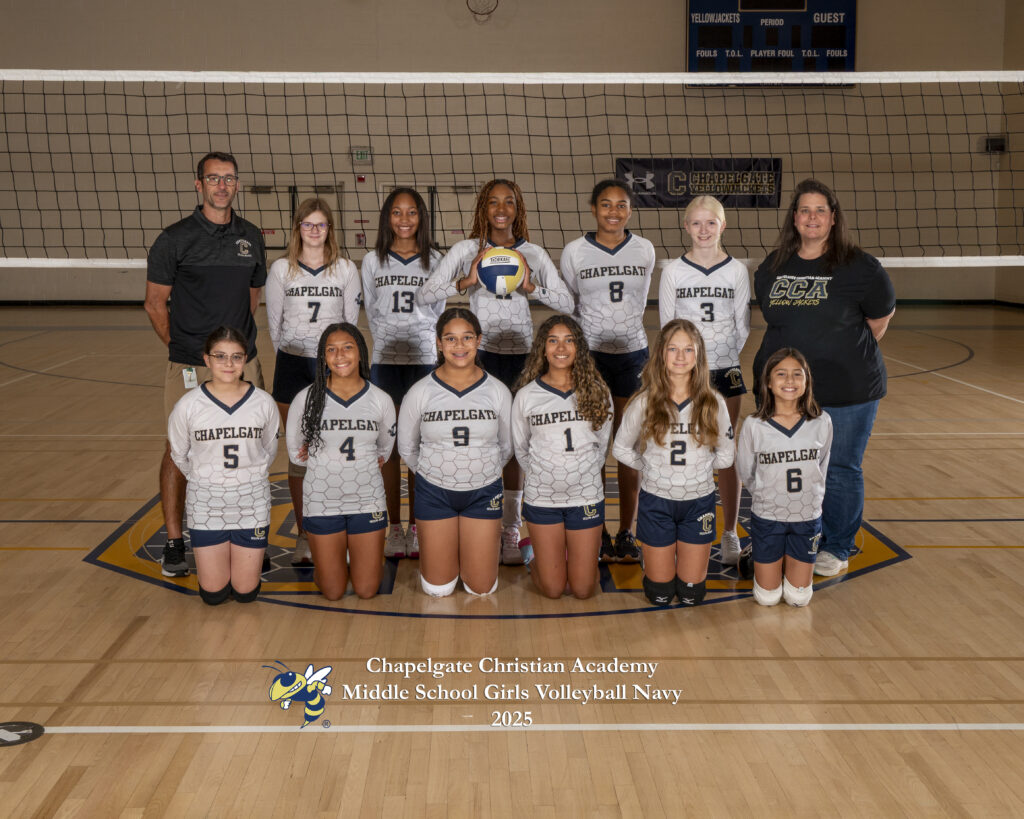 Middle School Girls Volleyball Navy Team Picture