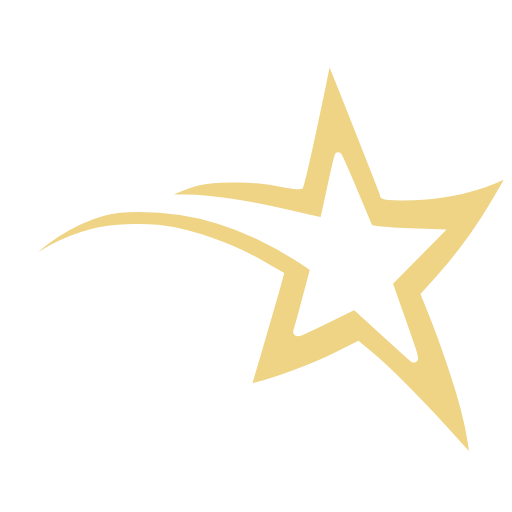 Star Logo in Gold with White Outline