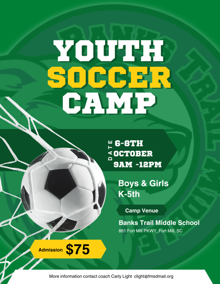 Youth soccer camp October 6-8th from 9 am-12 pm