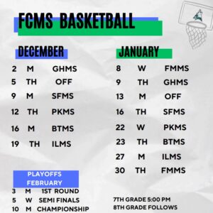 FCMS Basketball Schedule