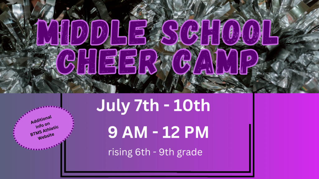 MS Cheer Camp
July 7- 10th
9 AM - 12 PM