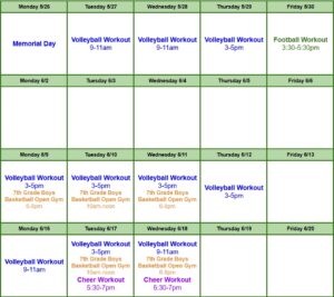 athletic calendar