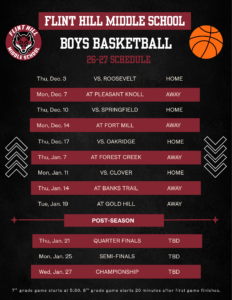 Flint Hill Boys Basketball Schedule
