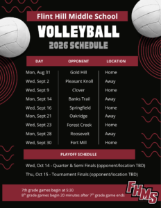 Flint Hill Volleyball Schedule