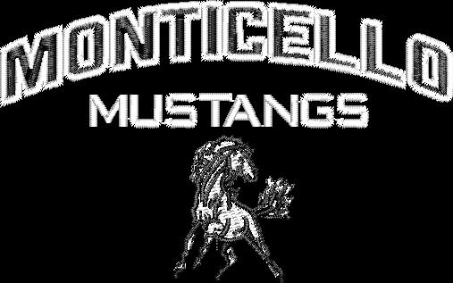 MONTICELLO MUSTANGS with Mustang logo for black