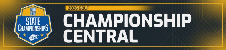 Banner ad with a golf championship logo with the words Championship Central on it.