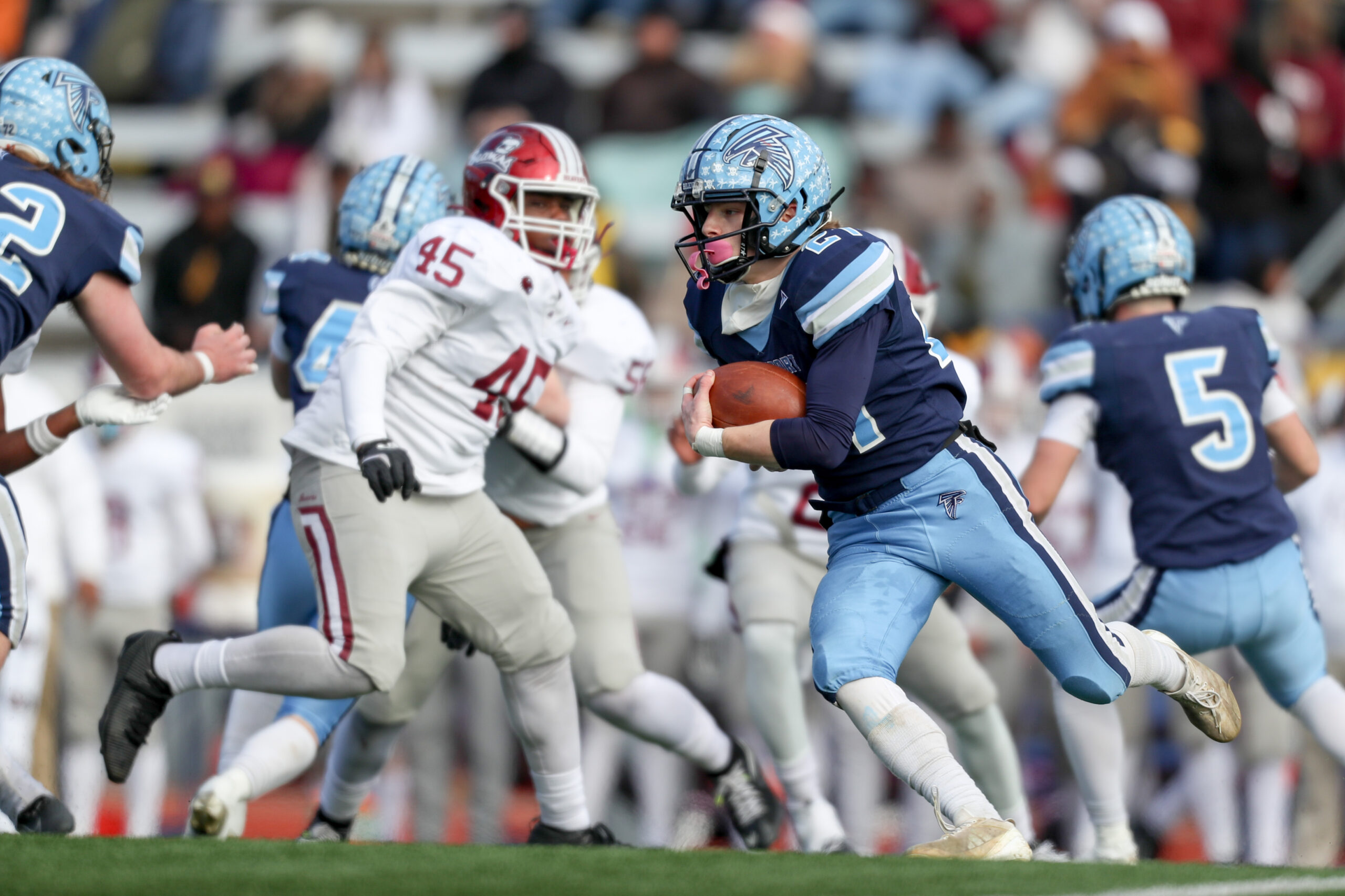 A Frankfort player running with the football.