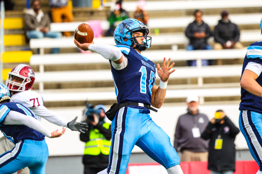 Frankfort quarterback throws a pass