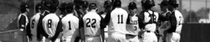 TVHS Baseball team huddled together after a game