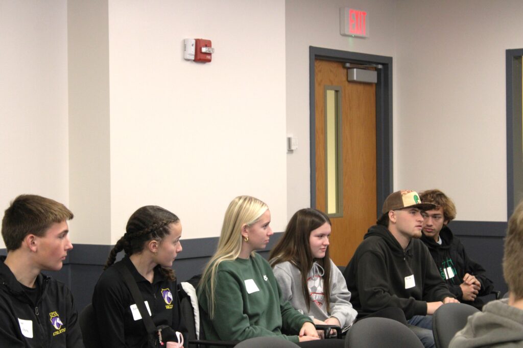 High school students speaking