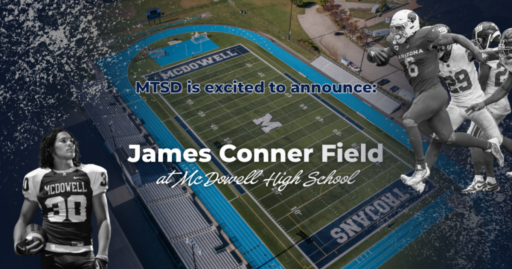 Graphic Announcing the newly named James Connor Field