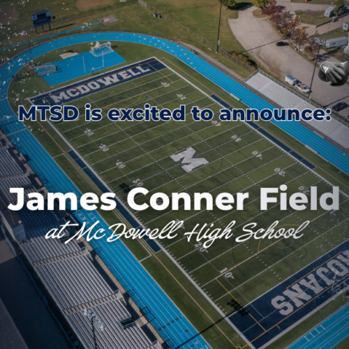 Graphic Announcing the newly named James Connor Field