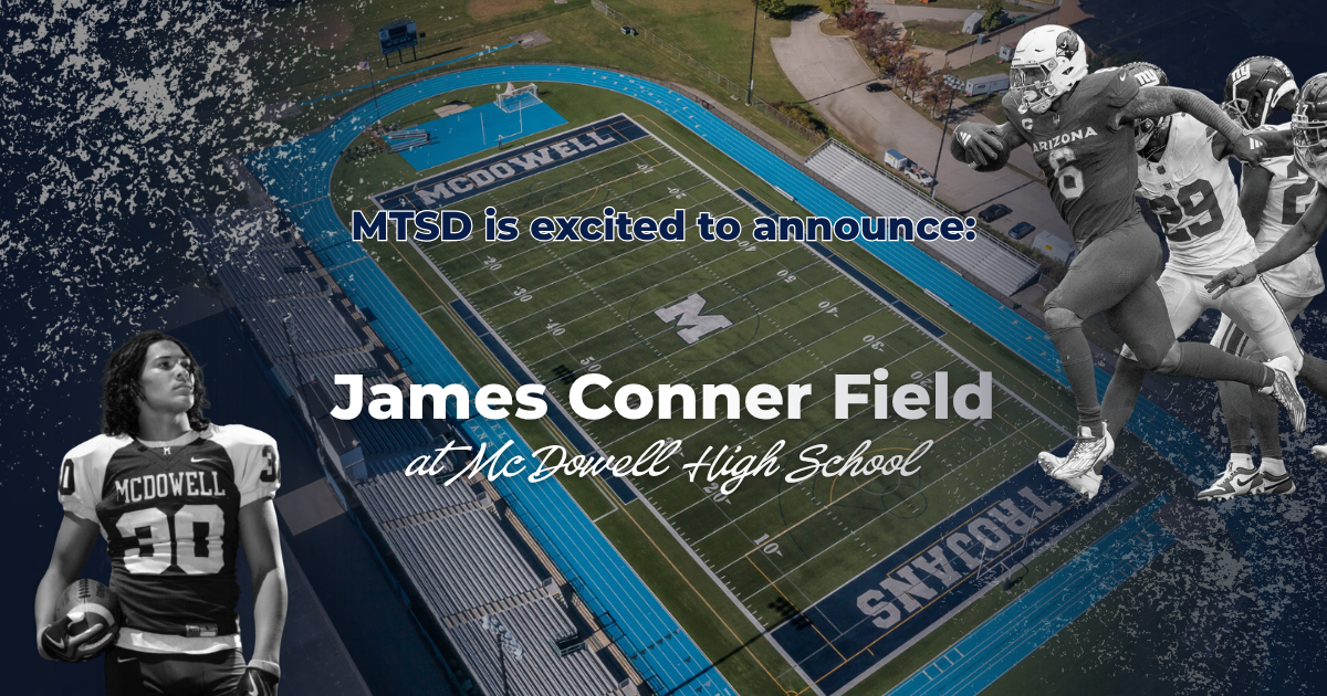 Graphic Announcing the newly named James Connor Field