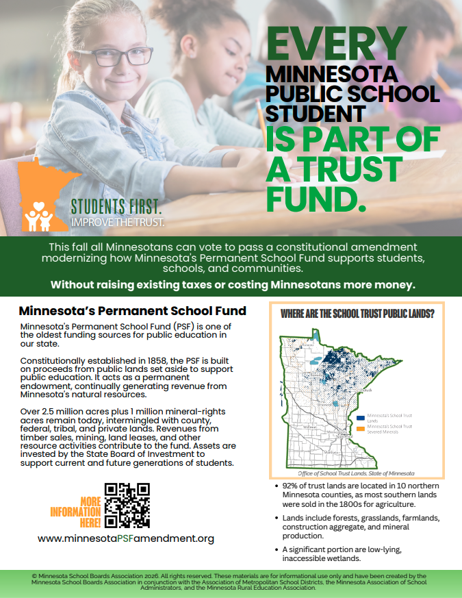 Minnesota's Permanent School Fund data sheet 1