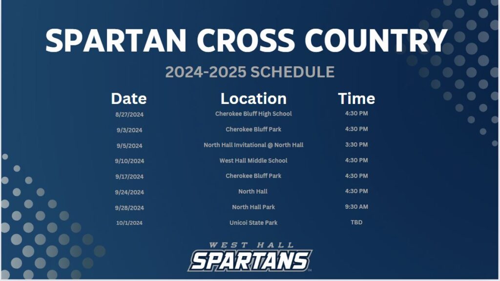 Cross Country Schedule