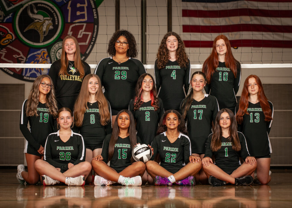 JV2 Green Volleyball Team Photo