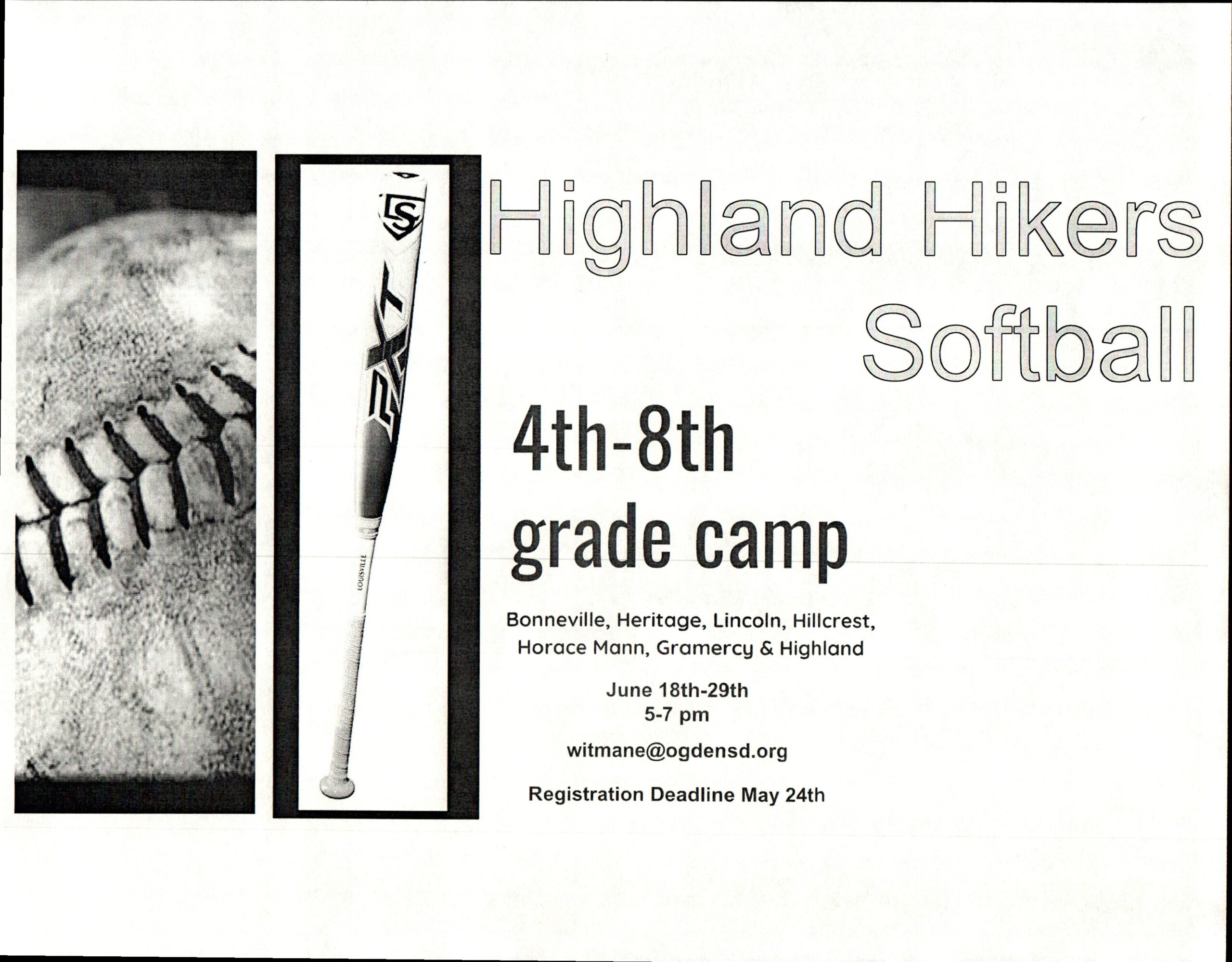 HIGHLAND HIKER SOFTBALL CAMP!!!