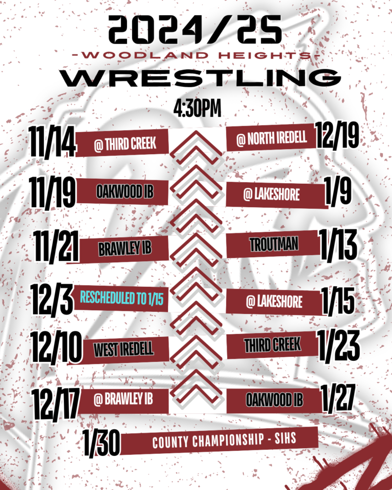 Woodland Heights Wrestling Schedule