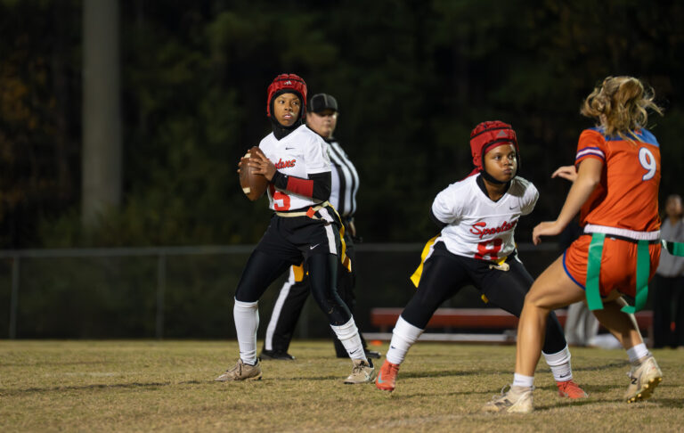 Southern Durham defeated Athens Drive 31-7 in the first round of the flag football state playoffs on Wednesday, Nov. 12, 2025 (Photo: Nick Stevens/National Amateur Sports)