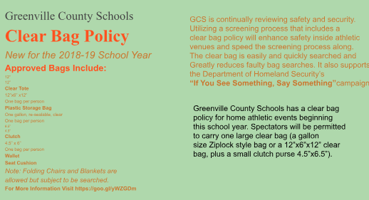 JL Mann Clear Bag Policy | Greenville County Schools (SC)