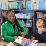 Some of Mr. Yost's high school classes came to read to us during library class!