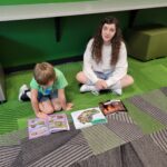 Some of Mr. Yost's high school classes came to read to us during library class!