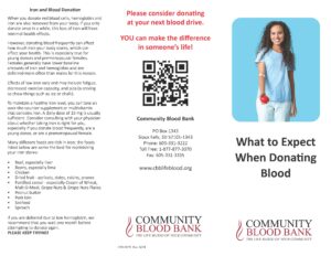 Community Blood Bank Brochure page 1