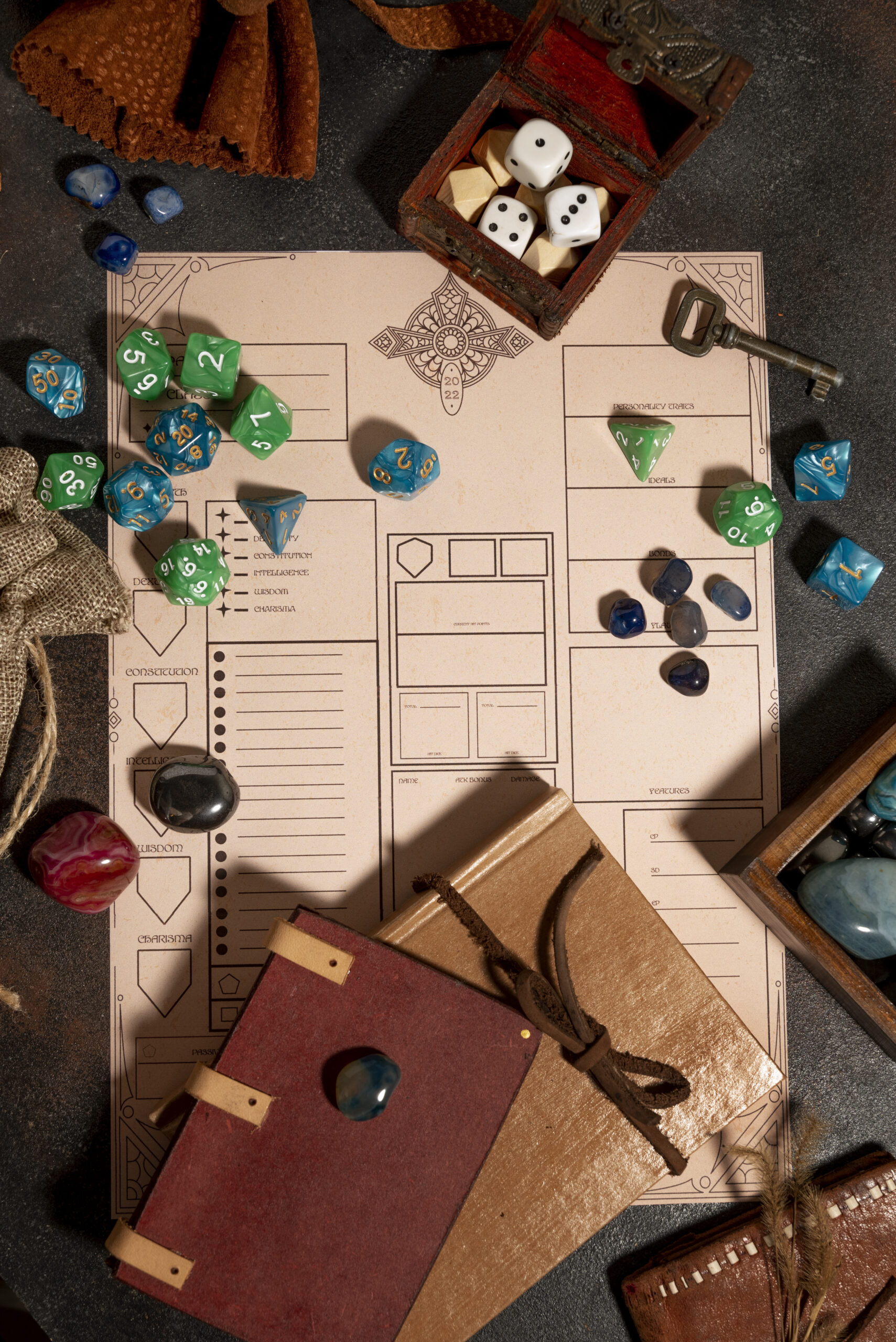 top-view-beautiful-rpg-still-life-items Dungeons and Dragons