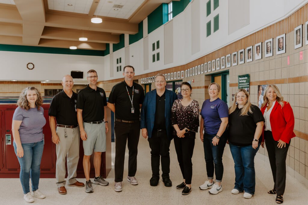 Red Wing Public Schools administrators and Diercks Family Foundation founders mark the launch of Flight Path 2030.