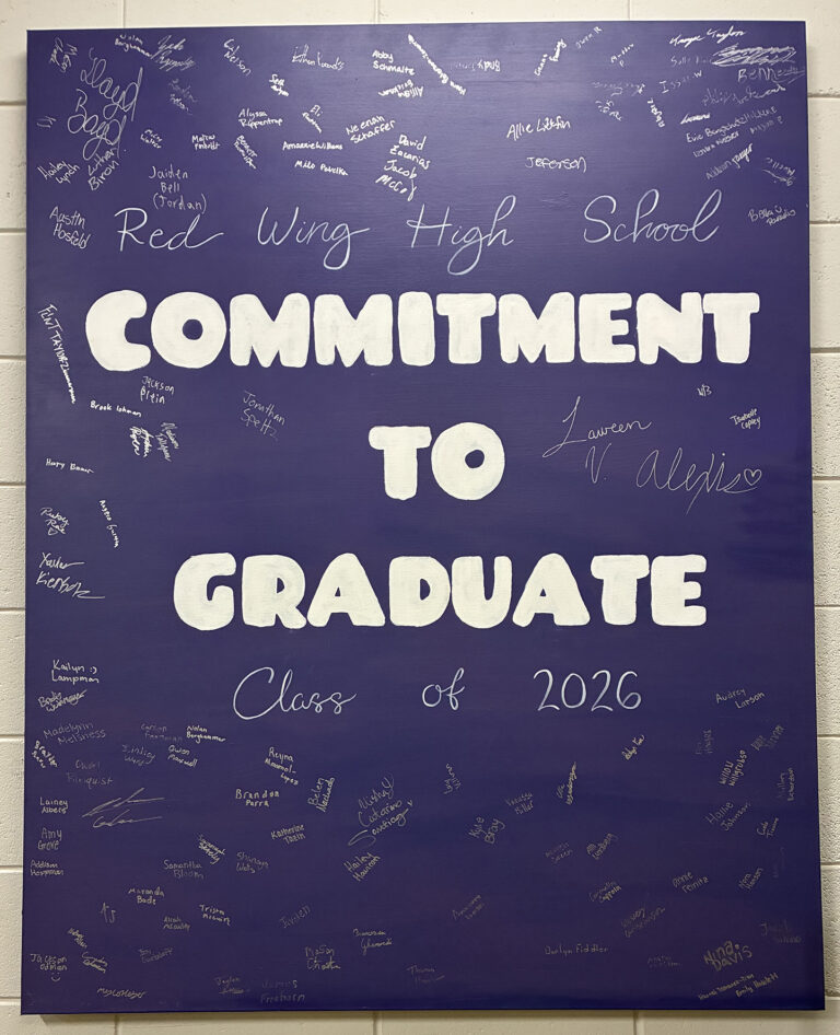 Red Wing High School Class of 2026 members signed their commitment to graduate in September 2025.