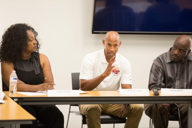 (from left) Karen Curry, Michael Aniton, Kevin Wills