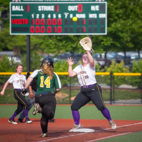 May 18, 2019: Action from Georgetown Visitation vs. National Cathedral at Washington Nationals Youth Baseball Academy in Washington, D.C.. Cory Royster / Cory F. Royster Photography