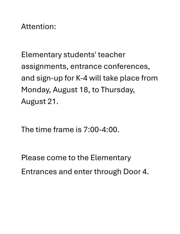 Elementary Student Signup